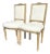 Pair of Mid-20th Century Louis XVI Style Giltwood Side Chairs With Cream Linen Upholstery For Sale