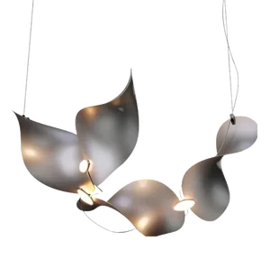 Dune 4 Curve Pendant Light in Aluminum with Silver Anodized Finish by Moss Objects