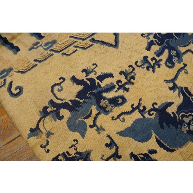 Antique Chinese Ningxia Rug 4' 4'' x5' 8'' For Sale In New York - Image 6 of 7