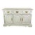 Vintage French Country Distressed White Sideboard Cabinet With Brass Hardware For Sale