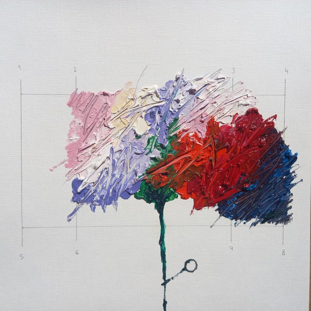 Contemporary Cy Twombly Inspired High-End Framed Organic Modern Original Floral Painting by Diane Grant / Contemporary Herbarium For Sale - Image 3 of 7
