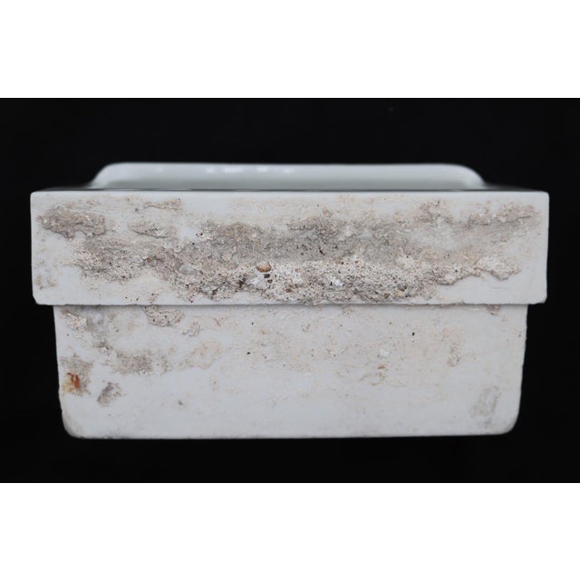 Vintage Recessed Rectangle White Ceramic Bathroom Soap Dish For Sale - Image 6 of 10
