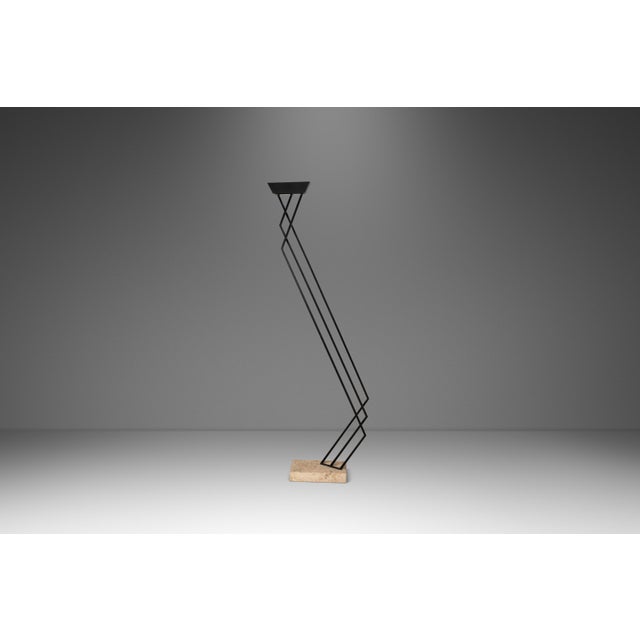 Mid-Century Post Modern Italian Cantilever Freestanding 6 Foot Floor Lamp With Travertine Base, Italy, C. 1980s For Sale In Orlando - Image 6 of 15