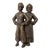 Vintage Pair of Cast Iron Andirons of a Colonial Dutch Boy & Girl Figurines For Sale
