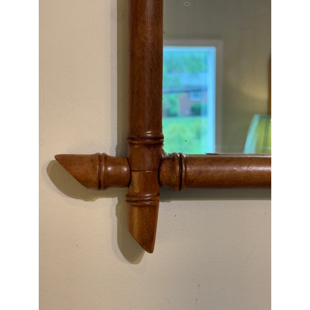 Antique Faux Bamboo Mirror For Sale - Image 4 of 7
