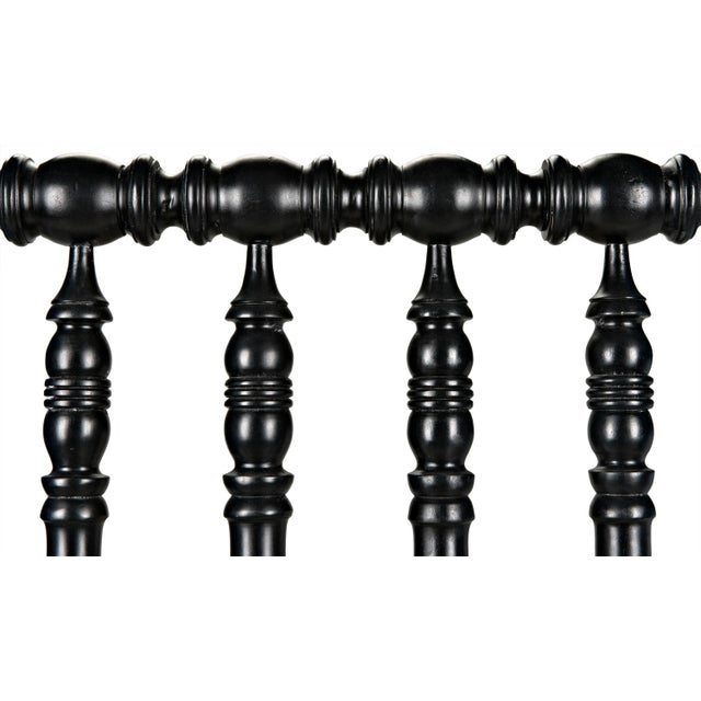 Black NOIR Bachelor Bed, Twin, Hand Rubbed Black For Sale - Image 8 of 10