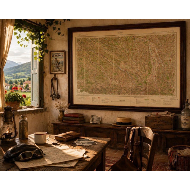 Antique Tarbes & French Pyrenees Folding Map by Edward Stanford, 1922 For Sale - Image 11 of 12