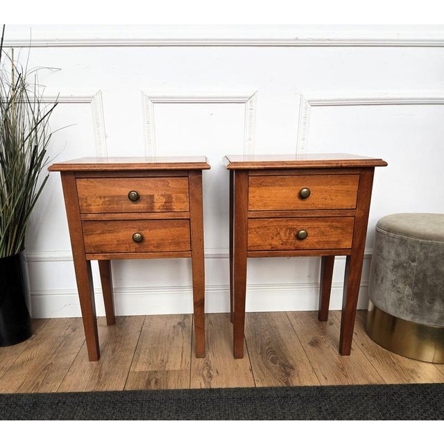 1970s Italian Rustic Country Wood Nightstands, Tuscany, 1970s, Set of 2 For Sale - Image 5 of 11