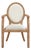 Matthew Izzo Home Blythe Rattan Wrapped Cameo Back Armed Dining Chair For Sale
