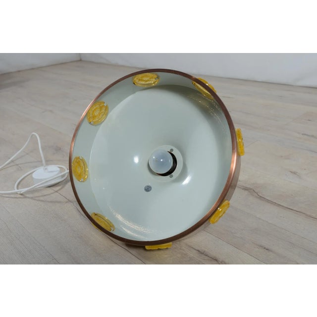 Scandinavian Copper & Glass Ceiling Lamp, Denmark, 1960s For Sale - Image 9 of 10