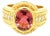 Mid 20th Century Judith Ripka Diamond Pink Tourmaline 18k Yellow Gold Ring - Size 6 For Sale