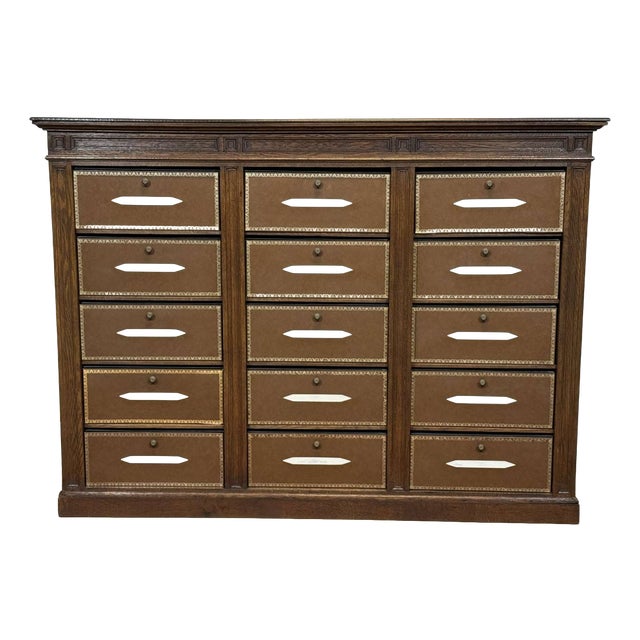 20th Century Oak Filing Cabinet by Chalmette Paris-Brussels For Sale