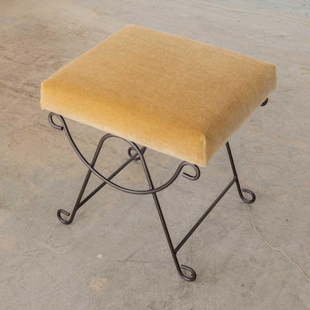 Panoplie Iron Loop Stool, Camel Mohair For Sale - Image 11 of 11