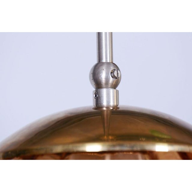 Mid-Century Modern Pendant Light in Chrome and Brass by Kamenický Šenov, Czech, 1960s For Sale - Image 3 of 9