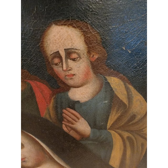 Spanish Spanish Colonial "Our Lady of Sorrows" Painting For Sale - Image 3 of 8