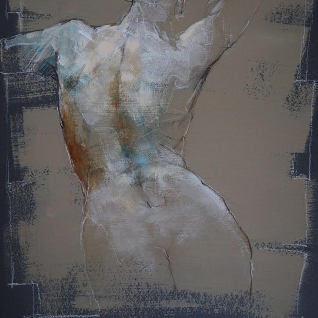 Early 21st Century Michal Bajsarowicz, Female Nude in Grey Colours, 2026, Ink & Pastel on Paper For Sale - Image 5 of 6