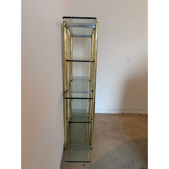 Italian Vintage Italian 1980s Brass & Glass Étagère For Sale - Image 3 of 6