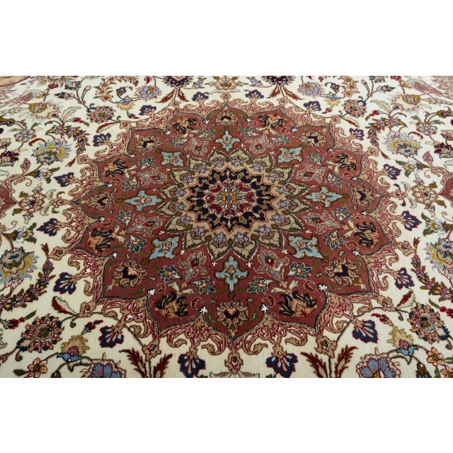 Hand-Knotted Tabriz Rug with Silk Content For Sale - Image 6 of 13