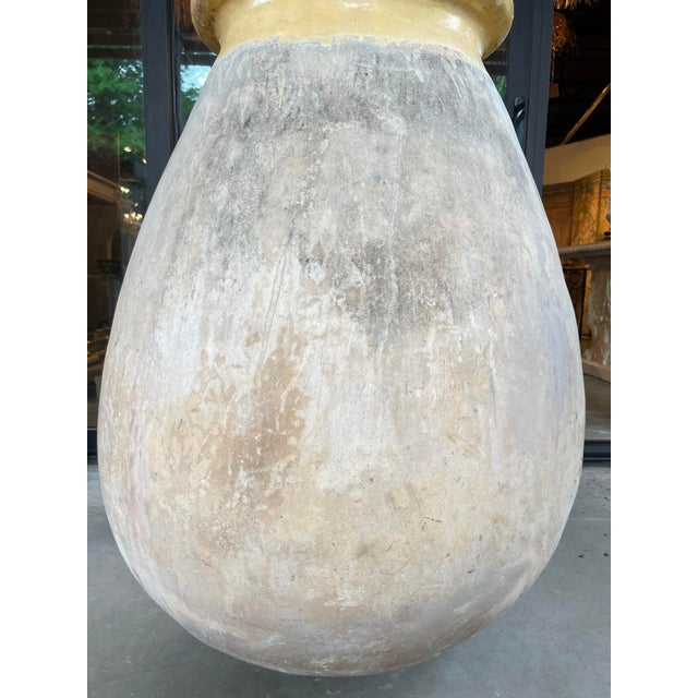 Large Circa 1900 French Antique Teardrop Biot Jar With Yellow Glaze For Sale - Image 12 of 15