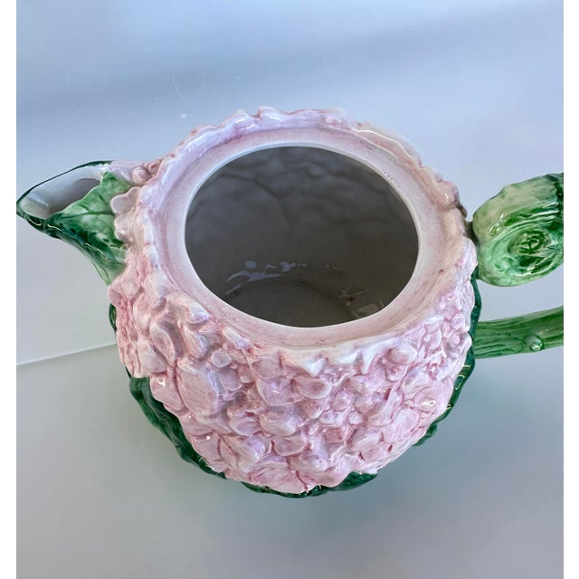 Fitz & Floyd Pink Hydrangea Tea Pot For Sale In Palm Springs - Image 6 of 7