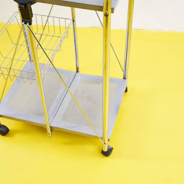 Vintage Metal Serving Trolley, 1960s For Sale - Image 4 of 10