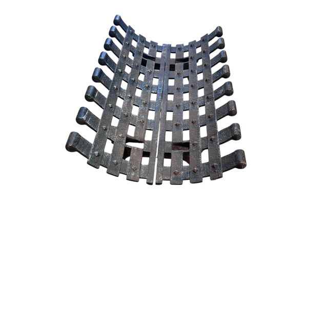 Metal Vintage Iron Fire Grate, Heavy Duty For Sale - Image 7 of 12
