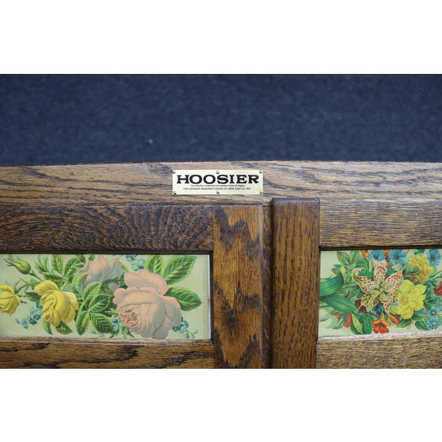 Rare Salesman Sample Style Hoosier Cabinet in Oak With Enamel Work Surface For Sale In Philadelphia - Image 6 of 15