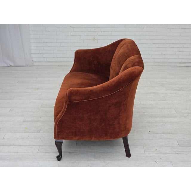Danish 2-Seater Sofa in Velour and Oak, 1950s For Sale - Image 15 of 18