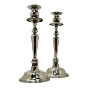 Vintage Silver Plate Candlesticks - a Pair