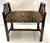 Traditional Vintage Fretwork Curved Arm Vanity Stool/ Bench With New Leopard Upholstery For Sale - Image 3 of 18