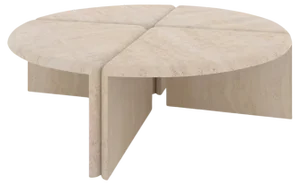 Lily Round Coffee Table in Navona Travertine by Fred&Juul, Set of 4