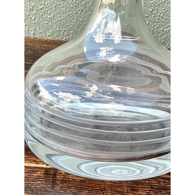 Vintage Etched Glass Decanter With Stopper For Sale - Image 11 of 11