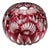 Bohemian Globe Vase in Ruby-Red Cut-to-Clear Collard Crystal with Geometric Decoration, 1950 For Sale