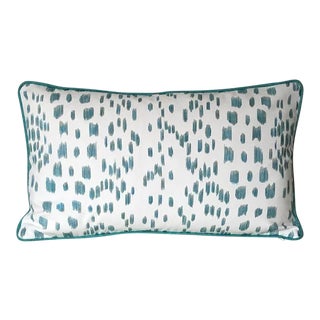 Contemporary Brunschwig and Fils Les Touches Animal Print in Aqua Designer Pillow Cover\ For Sale