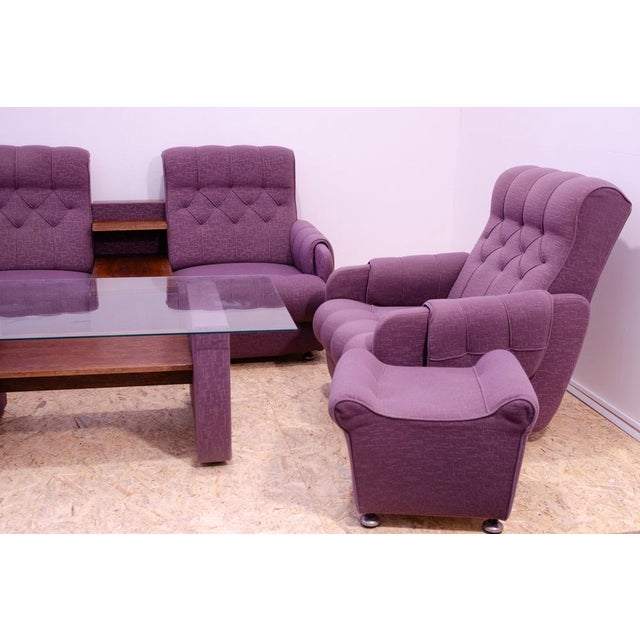Mid-Century Modern Living Room Set, Former Czechoslovakia, 1980s, Set of 4 For Sale - Image 3 of 18