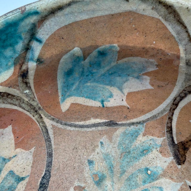 Dark Green 19th Century Spanish Glazed Terracotta Lebrillo Bowl With Leaf Motif - 10.5" For Sale - Image 8 of 17