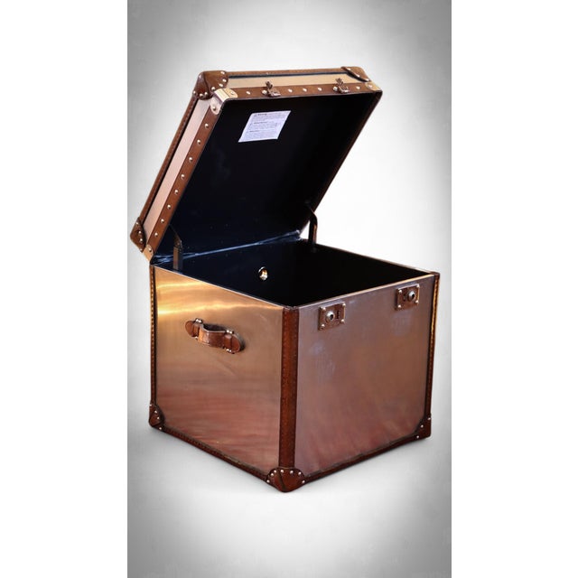 White Star Trunk in Steel and Leather by Timothy Oulton, 2010s For Sale - Image 4 of 18