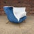 Blue Nello Lenzi Italian Mid Century Chair and Ottoman For Sale - Image 8 of 9
