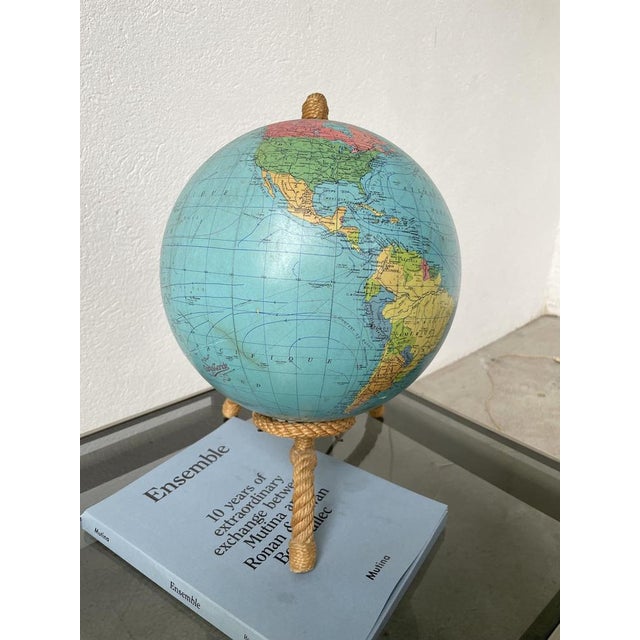 Luminous Terrestrial Globe Tarride attributed to Adrien Audoux & Frida Minet, 1950s For Sale - Image 12 of 18