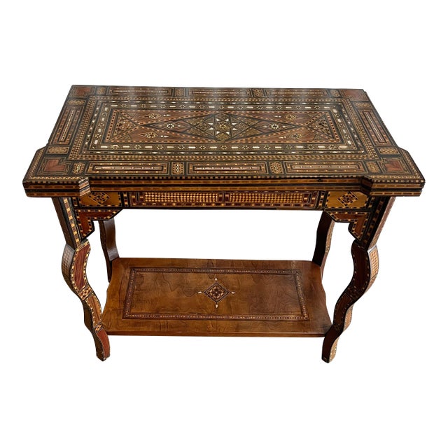Late 19th Century Antique Inlaid Syrian Gaming Table For Sale