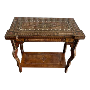 Late 19th Century Antique Inlaid Syrian Gaming Table