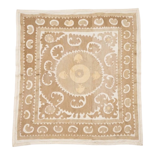 Tashkent Suzani Tablecloth - Hand-Embroidered Textile For Sale