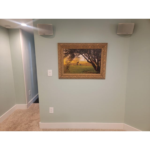 Large Framed Horse Pasture Canvas Photograph in Ornate Antiqued Gold Frame For Sale - Image 4 of 10