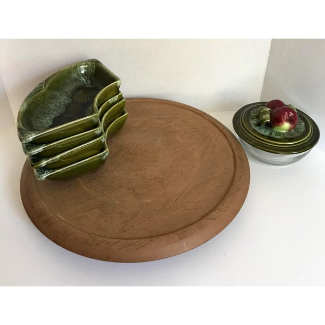 1960s Handcrafted Pottery Rotating Serving Set of 6 For Sale In Los Angeles - Image 6 of 7
