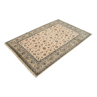 Hand-Knotted Nain Rug in Wool and Silk For Sale