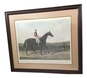 19th Century Equestrian Derby Race Silvio Horse Jockey Engraving Print Art