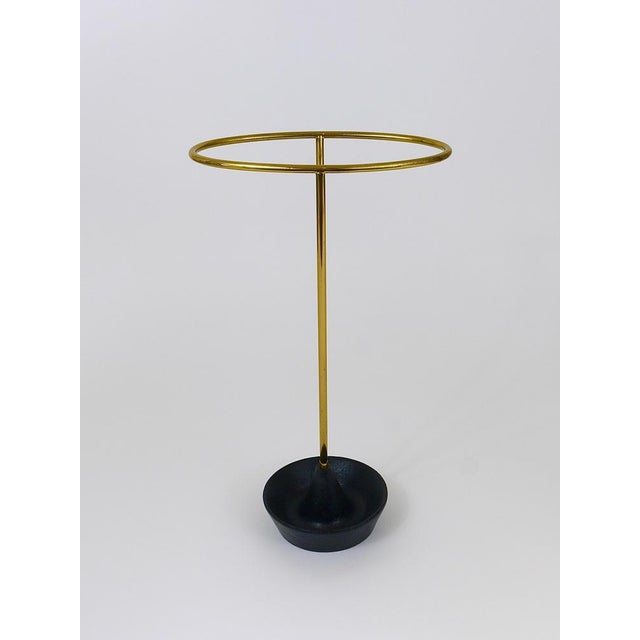 Mid-Century Brass and Cast Iron Umbrella Stand in the style of Carl Auböck, Austria, 1950s For Sale - Image 14 of 17
