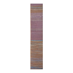 1950s Multicolor Stripe Vintage American Rag Rug Runner 3' X 33' Handknotted Wool Carpet