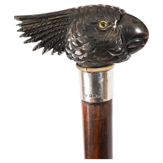 Antique Art Deco Novelty Parrot Walking Stick Cane, 1920s For Sale - Image 15 of 15