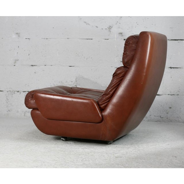 French Space Age Armchair in Leather by Jean Prévost, 1970 For Sale - Image 16 of 18
